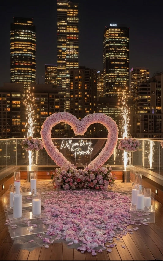 Escena Floral para Propuesta de Matrimonio – Momento Inolvidable